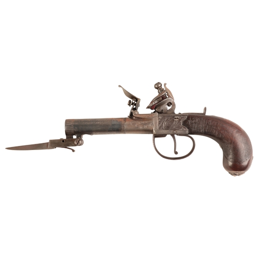 116 - HAYWOOD OF CHESTER: A DUAL IGNITION PISTOL

with flintlock and percussion action, 50 bore, the iron ... 