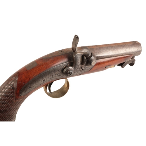 119 - W AND J RIGBY: AN EARLY 19TH CENTURY IRISH POCKET GUN

with percussion action, the steel receiver wi... 