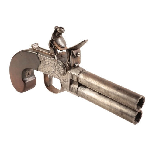 120 - RICHARDSON: AN EARLY 19TH CENTURY TAP ACTION PISTOL 

with flintlock action, the plain walnut stock ... 