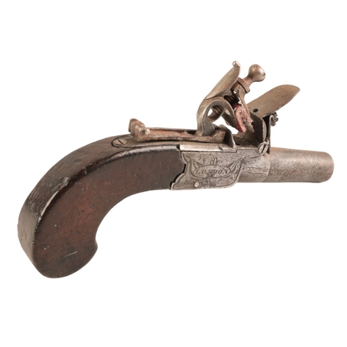 124 - H. NOCK OF LONDON: A 19TH CENTURY PISTOL 

with flintlock action, the iron receiver engraved with th... 