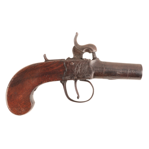 125 - WRIGHT: A 19TH CENTURY POCKET PISTOL 

with percussion action, the receiver engraved with the makers... 