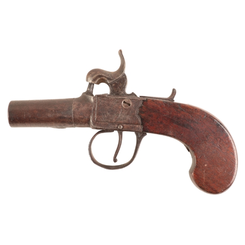 125 - WRIGHT: A 19TH CENTURY POCKET PISTOL 

with percussion action, the receiver engraved with the makers... 