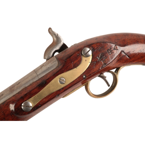 129 - TOWER: AN EARLY 19TH CENTURY EAST INDIA COMPANY CAVALRY PISTOL 

the percussion action converted fro... 