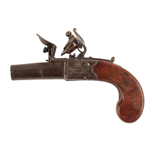 131 - BOND OF CORNHILL, LONDON: A LATE 18TH CENTURY POCKET PISTOL 

with flintlock action and hidden trigg... 