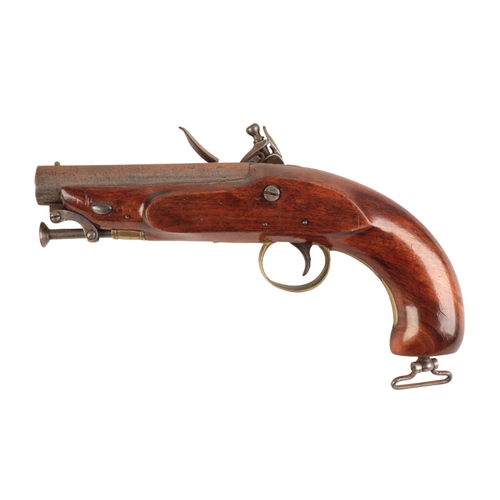 137 - BARNETT: AN EARLY 19TH CENTURY CAVALRY PISTOL

with flintlock action, the shaped brass plate with ma... 