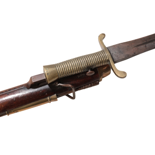 143 - A RARE IMPERIAL RUSSIAN BRUNSWICK PERCUSSION RIFLE

with full walnut stock, brass trigger guard, ste... 