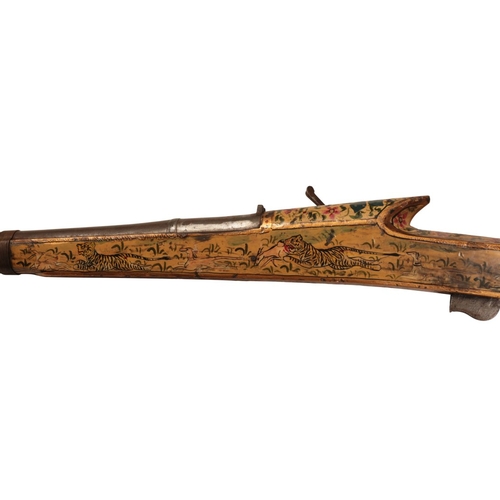 145 - A LATE 18TH CENTURY INDIAN MATCHLOCK HUNTING GUN

over 5ft long, originating from India, circa late ... 