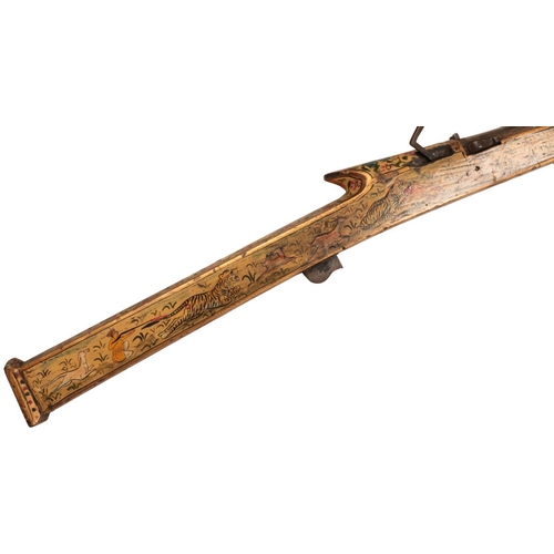 145 - A LATE 18TH CENTURY INDIAN MATCHLOCK HUNTING GUN

over 5ft long, originating from India, circa late ... 