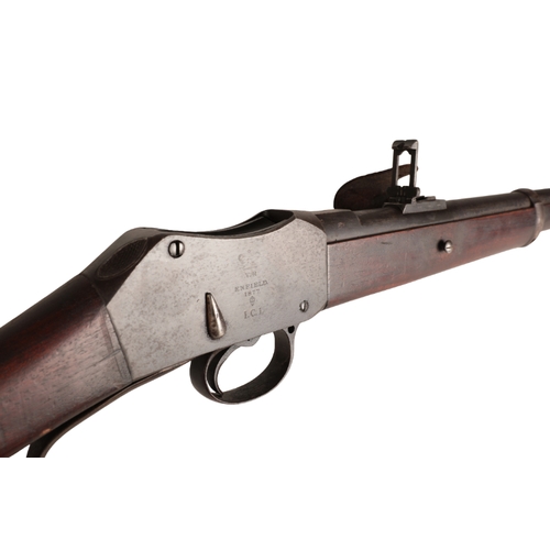 146 - AN 1877 MK1 MARTINI HENRY CAVALRY CARBINE

the wooden stock stamped '7 1882', showing this was proba... 