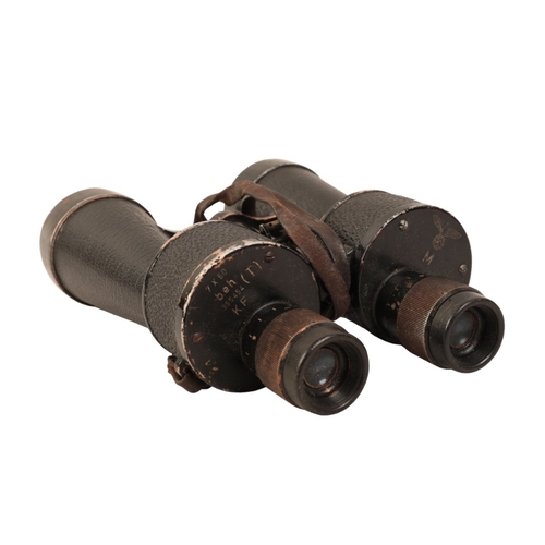 232 - A PAIR OF KREIGSMARINE BINOCULARS

stamped 7x50 beh 355454 (T) KF, and M 27430 N, with German eagle ... 