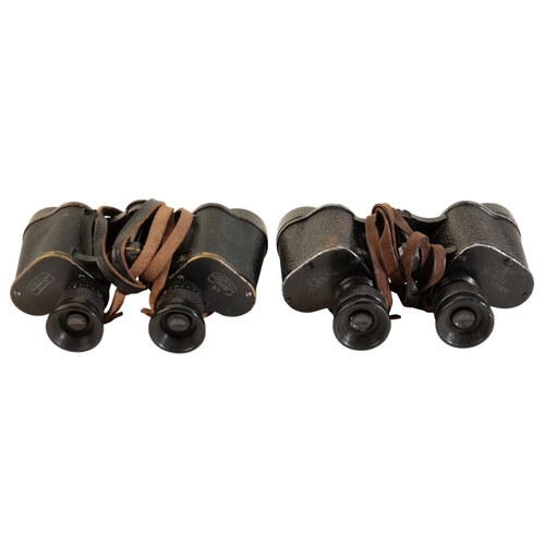 235 - A PAIR OF CARL ZEISS JENA BINOCULARS

stamped to the backplate 399890, in the original leather fitte... 