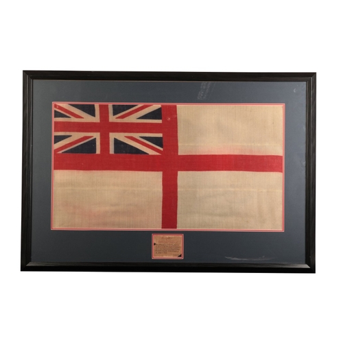 241 - 'A SOUVENIR OF COMBINED OPERATIONS' FLAG

the first white ensign to be flown during The Rhine Crossi... 