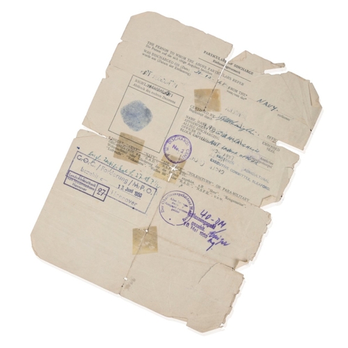 268 - THE POW DISCHARGE DOCUMENT TO NORBERT SMOLKA OF THE KRIEGSMARINE

Smolka joined the Kriegsmarine on ... 