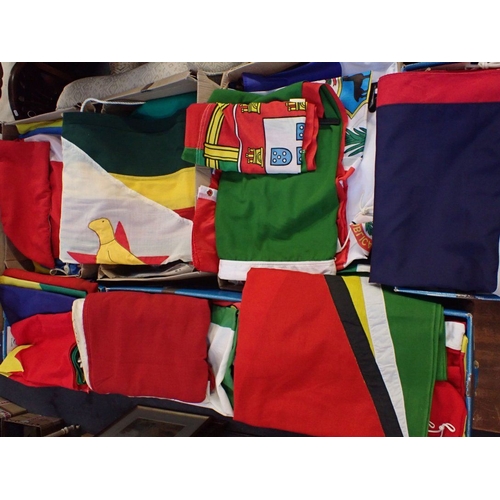 121 - A LARGE QUANTITY OF INTERNATIONAL FLAGS

(200) varying age and material, some woollen, cotton, synth... 