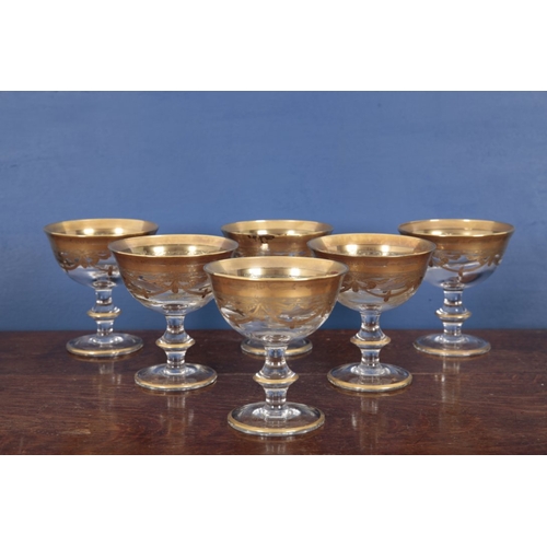 547 - A COLLECTION OF ITALIAN PARCEL GILT GLASSWARE

20th century, including nine large wine glasses, 16.5... 