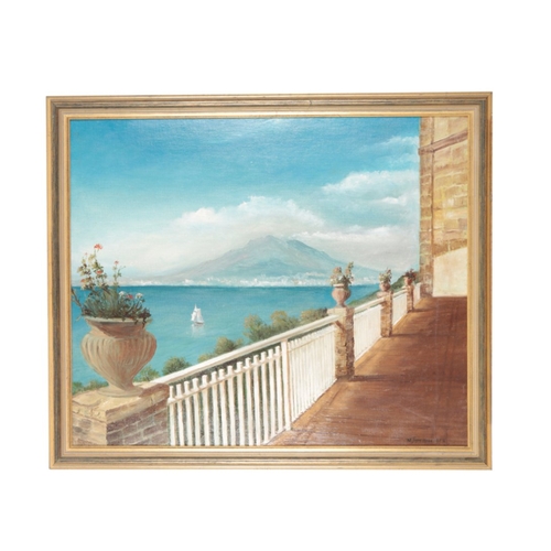 644 - NORMAN JUTSUM (20TH CENTURY) Two Mediterranean landscapes

including 'Vesuvius and The Bay of Naples... 