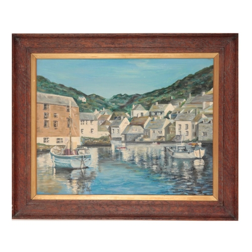 848 - J. HAFFENDEN (ENGLISH, 20TH CENTURY) 'A Harbour in cornwall'

signed lower right, oil on board, 33cm... 