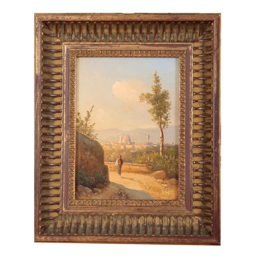 936 - CONTINENTAL SCHOOL, 19TH CENTURY A Florentine landscape

with a figure to the foreground, ascribed t... 