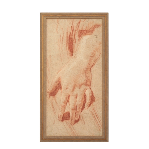 40 - GIOVANNI BATTISTA TIEPOLO (1696-1770) A left hand study

red chalk, heightened with white chalk, on ... 