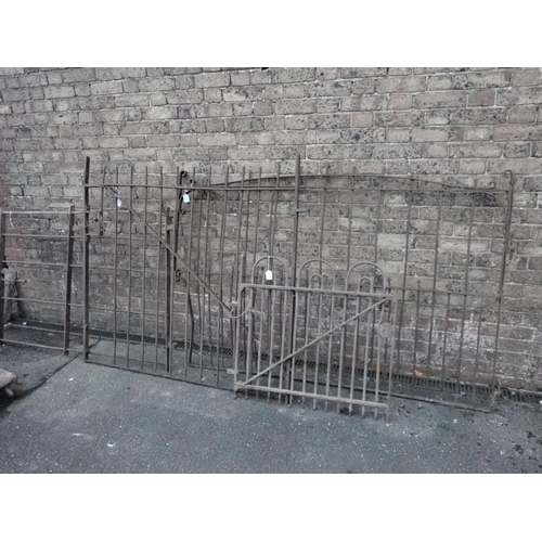 1 - FOUR OLD WROUGHT-IRON GATES of varying design 80cm, 136cm 137cm and 175cm wide (4)