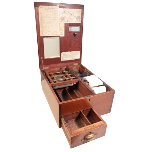 104 - A VICTORIAN 'GLEDHILL'S PATENT' MAHOGANY CASH REGISTER an Automatic Voucher Till, with hinged lid op... 