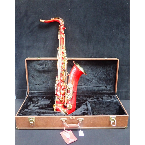 123 - THE FREMONT, ARIZONA TENOR SAXOPHONE, IN RED cased