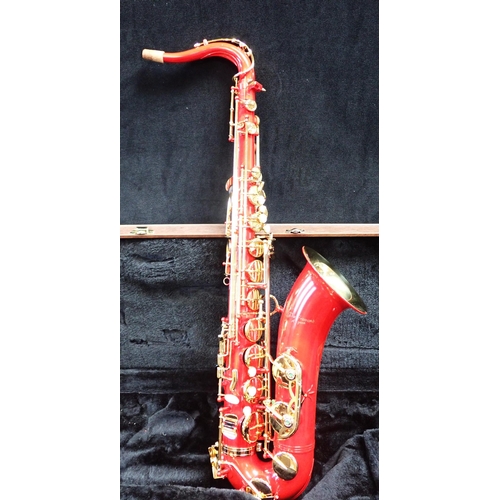 123 - THE FREMONT, ARIZONA TENOR SAXOPHONE, IN RED cased