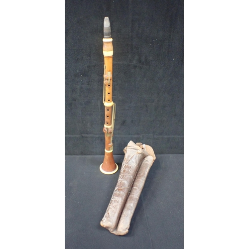 126 - A CRAMER LONDON BOXWOOD CLARINET with original leather case, c.1850