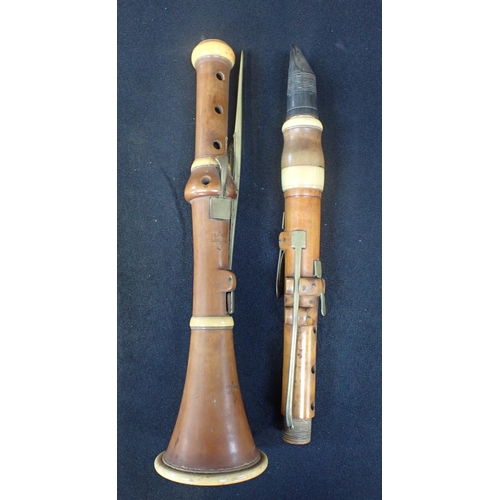 126 - A CRAMER LONDON BOXWOOD CLARINET with original leather case, c.1850