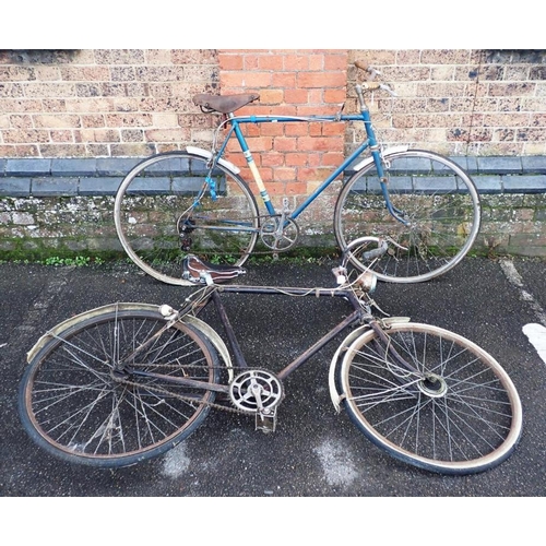 17 - A RUDGE RACING BICYCLE, WITH BROOKS SADDLE (for restoration) and another bicycle, with related ephem... 