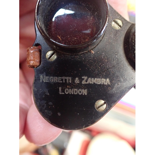 173 - A PAIR OF NEGRETTI AND ZAMBRA 'PRISM' BINOCULARS in brown leather case and a large quantity of vinta... 