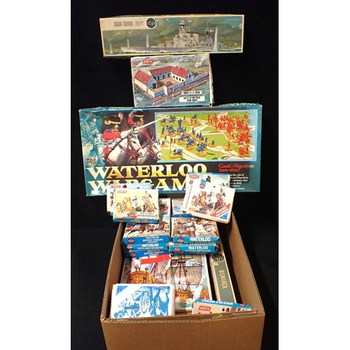 197 - AIRFIX: THE BATTLE OF WATERLOO ASSAULT SET an Airfix Waterloo Wargame, numerous unpainted boxes of i... 