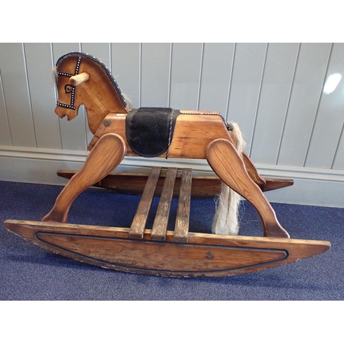 198 - A SCRATCH BUILT ROCKING HORSE the rockers 96cm long