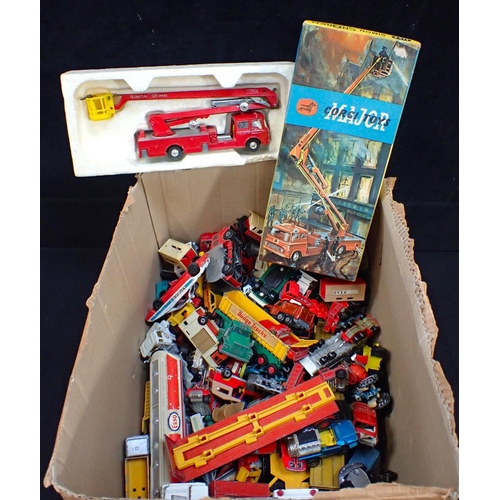 215 - A BOXED CORGI SIMON SNORKEL FIRE ENGINE with a collection of diecast and similar toy vehicles, Corgi... 