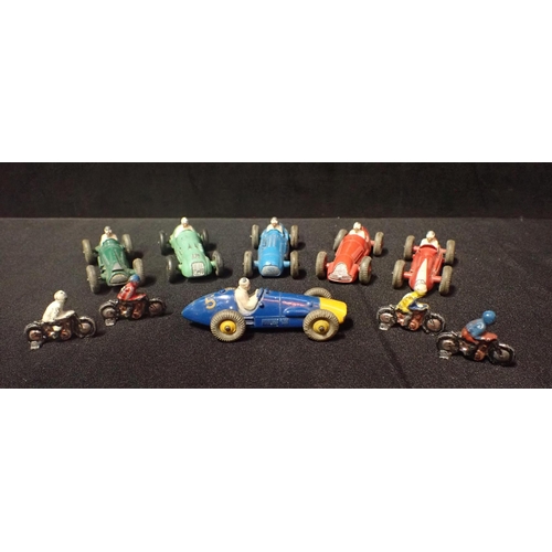 219 - DINKY RACING CARS (3) Cooper Bristol, Alfa Romeo, Ferrari, Talbot Lago, HWM, Maserati, with four min... 