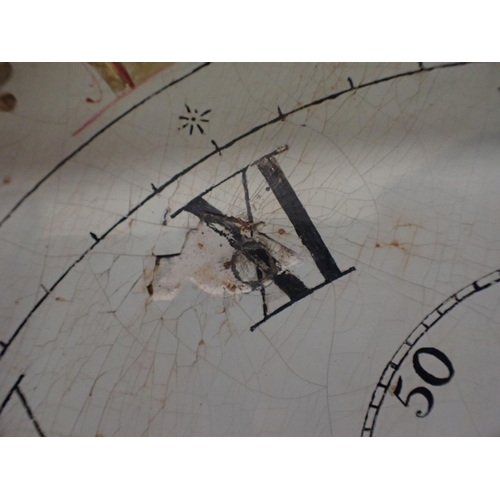 231 - A 19TH CENTURY OAK EIGHT-DAY LONGCASE CLOCK with painted dial (hood door a/f)