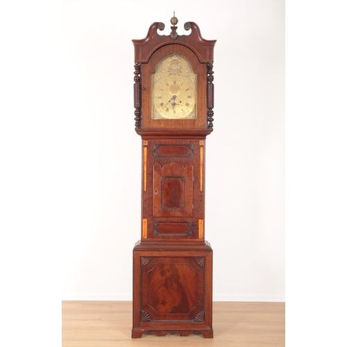 232 - A GEORGE III MAHOGANY LONGCASE CLOCK BY Jno WOOD OF STROUD the 35cm brass dial with subsidiary secon... 