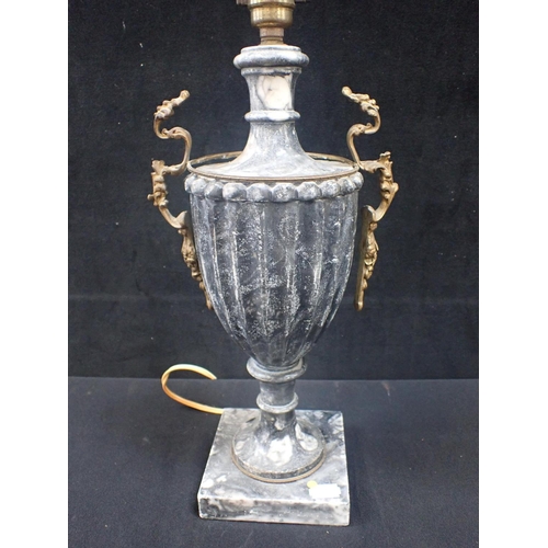 253 - A MARBLE TABLE LAMP, OF URN FORM with ormolu mounts (for re-wiring and restoration)