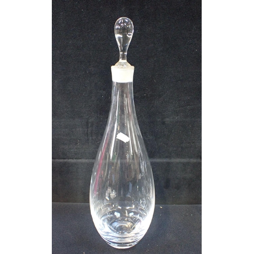 293 - A PAIR OF MODERN SCANDINAVIAN STYLE DECANTERS (unsigned) another pair, and a set of engraved liqueur... 