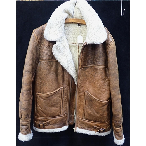 64 - A WWII STYLE LEATHER GILET and a leather jacket (2)