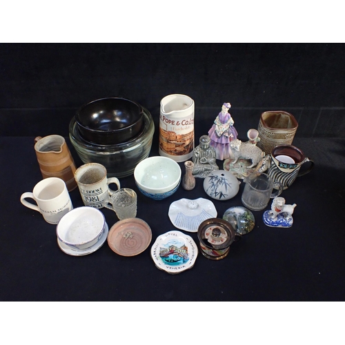 82 - A COLLECTION OF CERAMICS including Staffordshire animals, commemorative wares etc