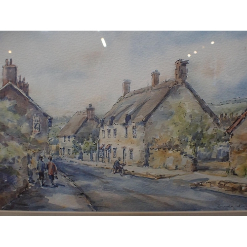 840 - BRENDA PICKETT: FOUR DORSET WATERCOLOURS, 'ABBOTSBURY' 'Nottington Village, Weymouth', 'Burton Brads... 