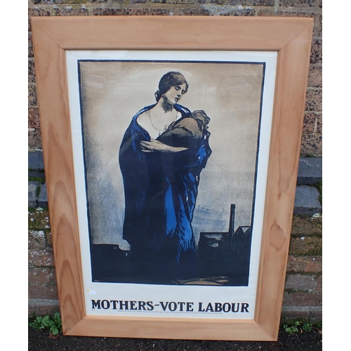 860 - GERALD SPENCER PRYSE: 'MOTHERS - VOTE LABOUR' 1971 REPRINT of the 1920 Labour Party poster, reprinte... 