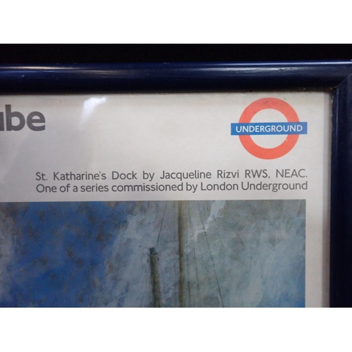 862 - A LONDON UNDERGROUND POSTER: St Katherine's Dock by Tube' , Jaqueline Rizvi c.1990s