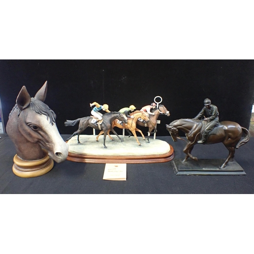 40 - 'GOING TO THE POST' BORDER FINE ARTS RACING FIGURE with a Leonardo head, 'The Thoroughbred' and a Ju... 