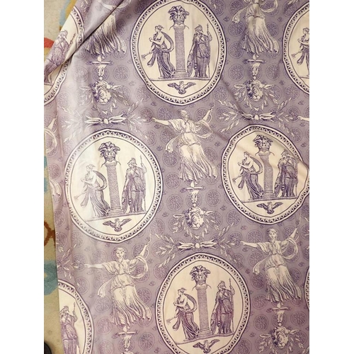 8 - TWO PAIRS OF COUNTRY HOUSE STYLE CURTAINS in a neoclassical design toile, believed to be 'Palacete' ... 