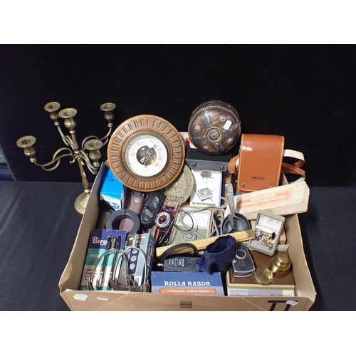 52 - A 'MEGGER' TESTER, MINILUX TESTER a barometer, cast brass dish, and other items