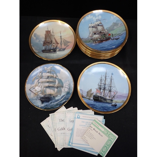 78 - A SET OF 'GREAT SHIPS OF THE GOLDEN AGE OF SAIL' COLLECTOR'S PLATES (10) with other ceramics a Royal... 