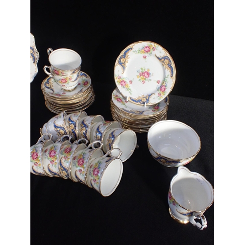 105 - A ROYAL STAFFORD 'GLORIA' FLORAL TEA SET for twelve, and six Rosenthal 'Pompadour' coffee cups and s... 