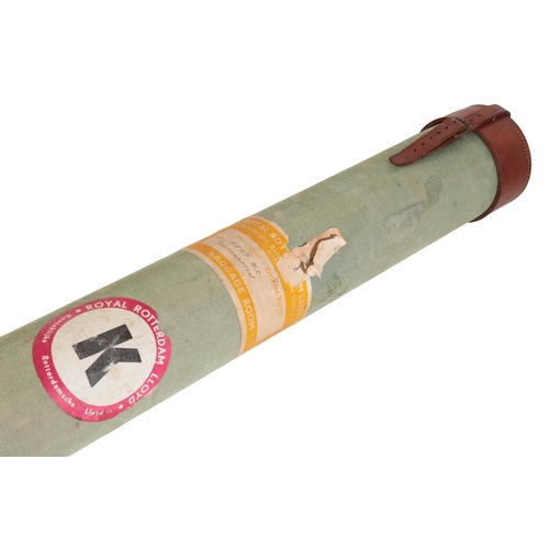 114 - A CANVAS & LEATHER ROD TUBE 